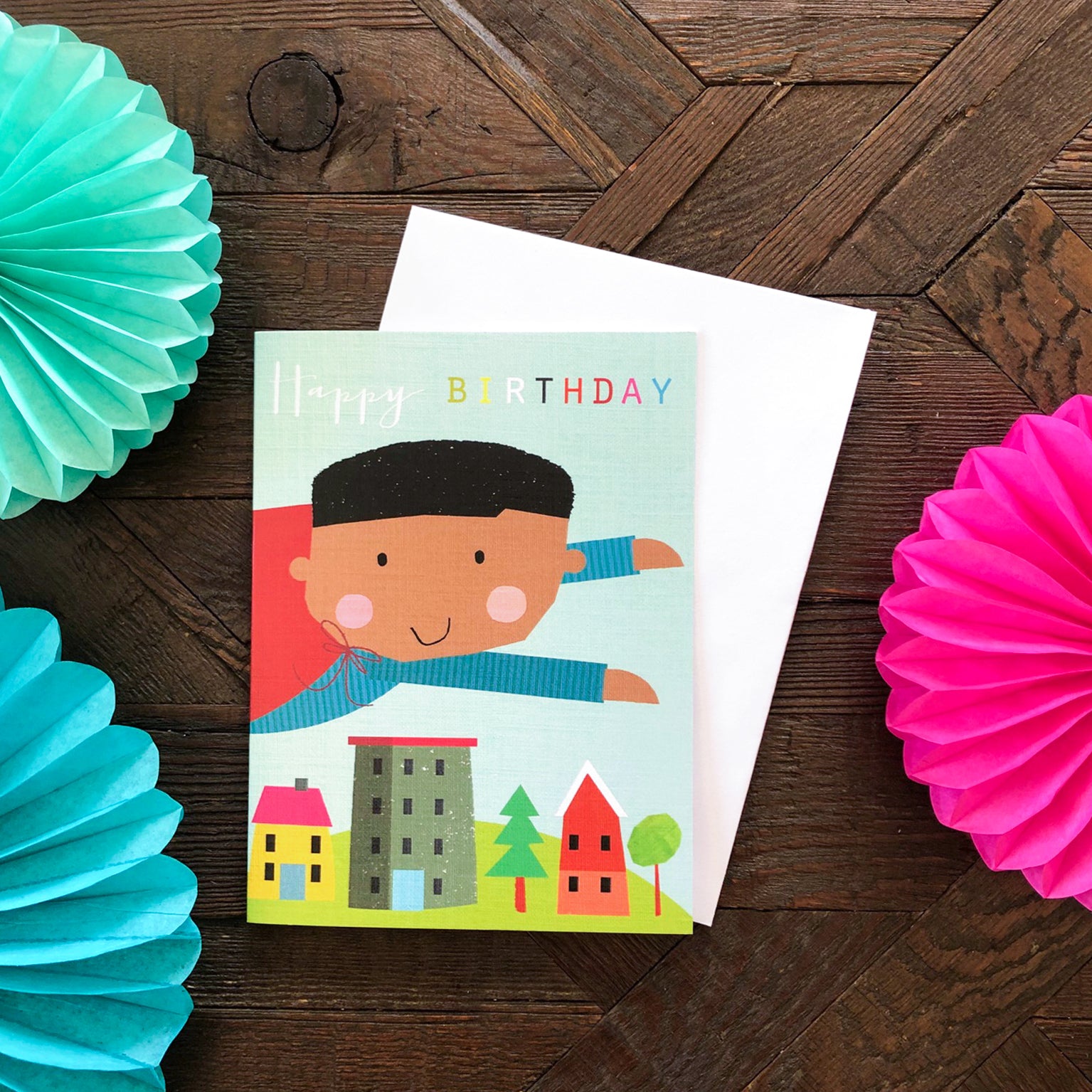 TMC08 mini superhero birthday card