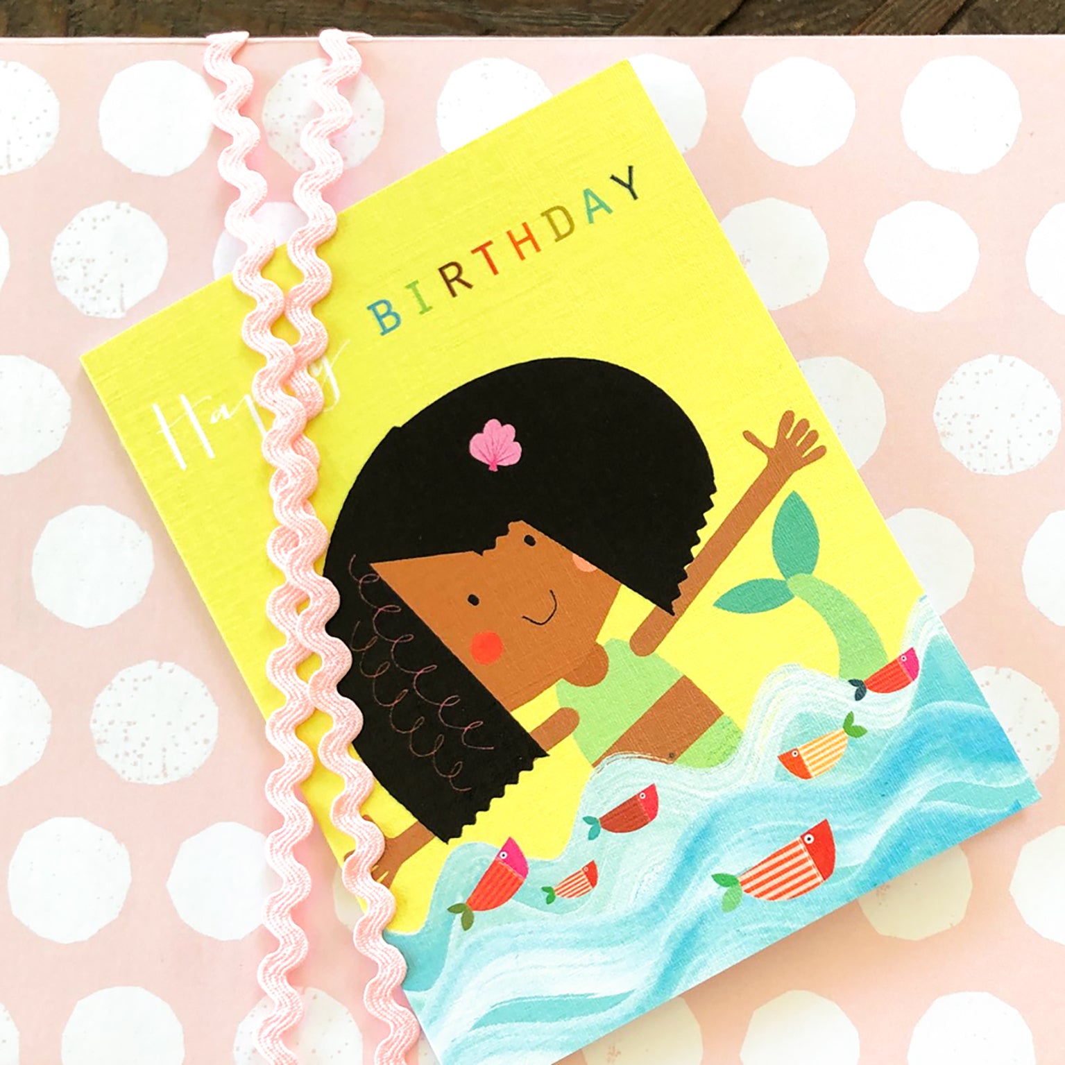TMC09 mini mermaid birthday card