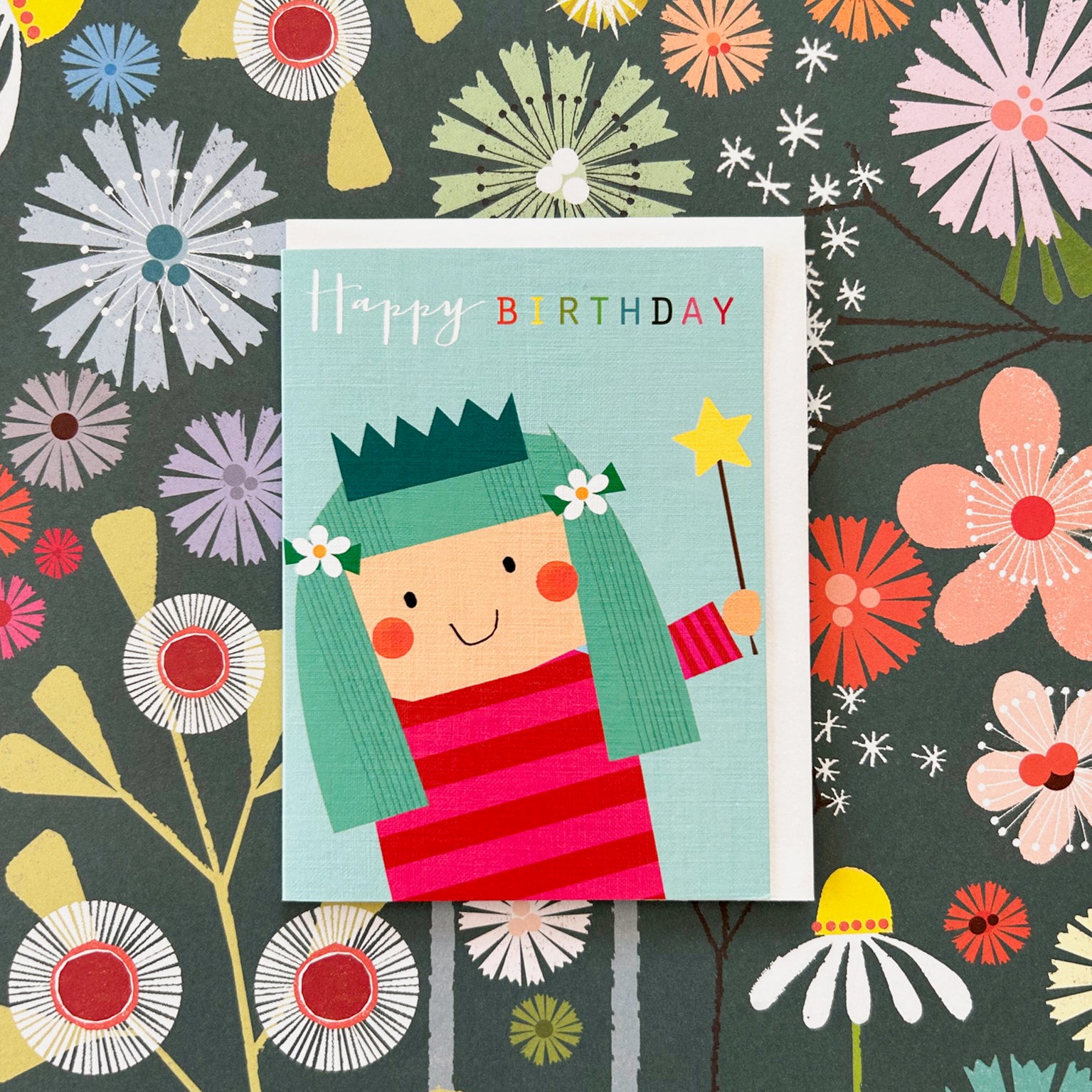 TMC18 mini blue birthday girl card