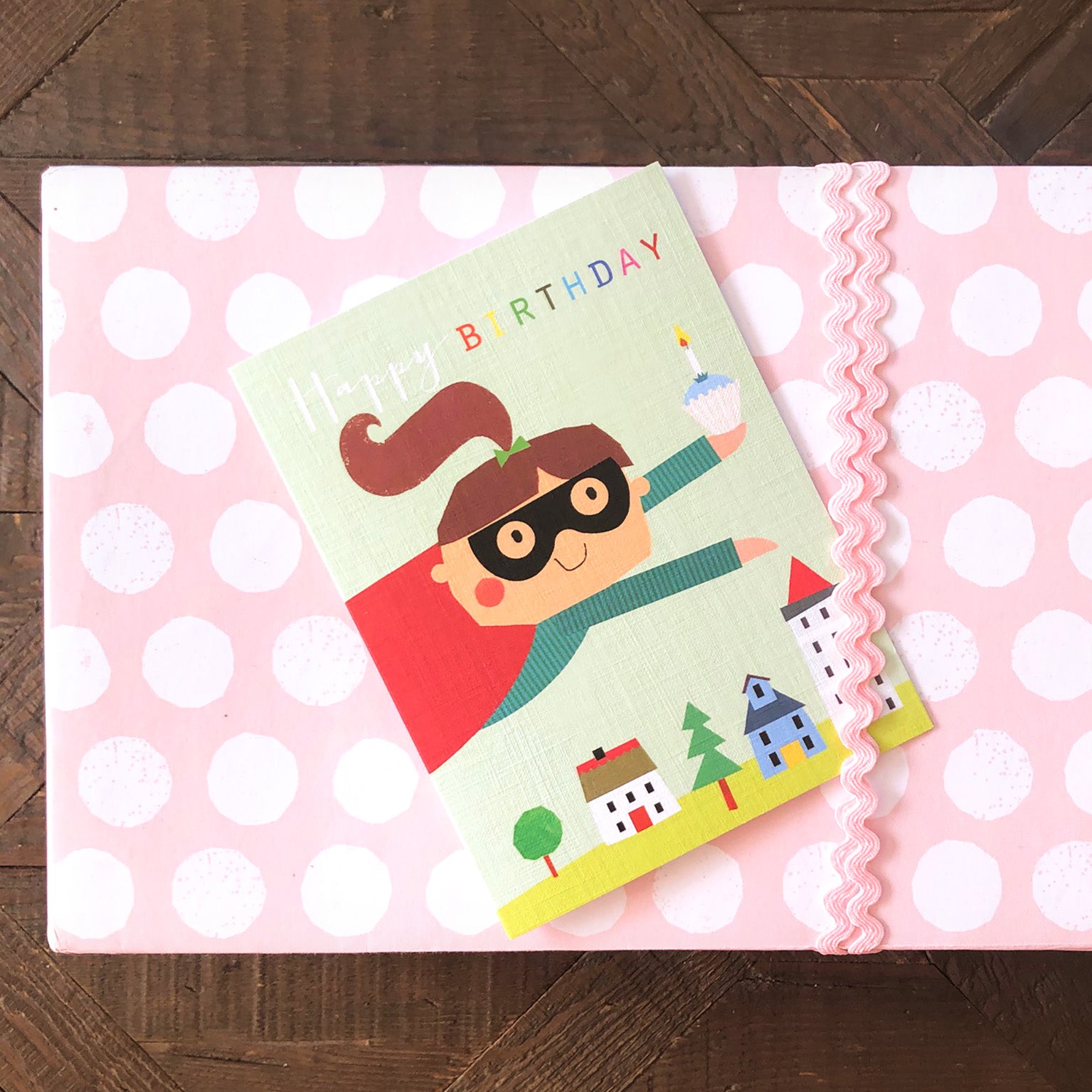 TMC24 mini superhero hero girly birthday card