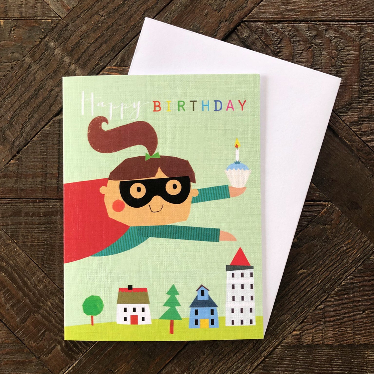 TMC24 mini superhero hero girly birthday card