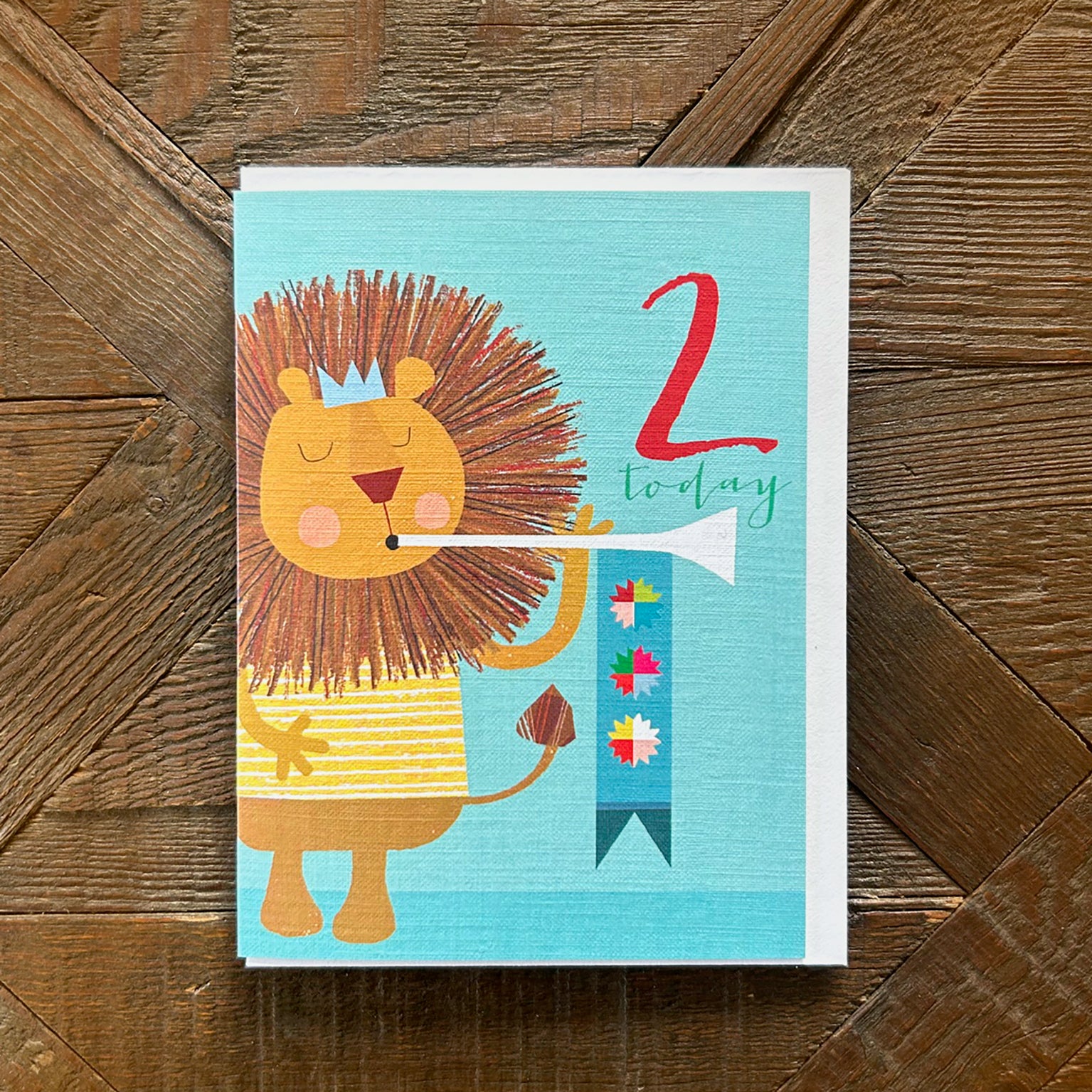 TNA02 mini lion 2nd birthday card
