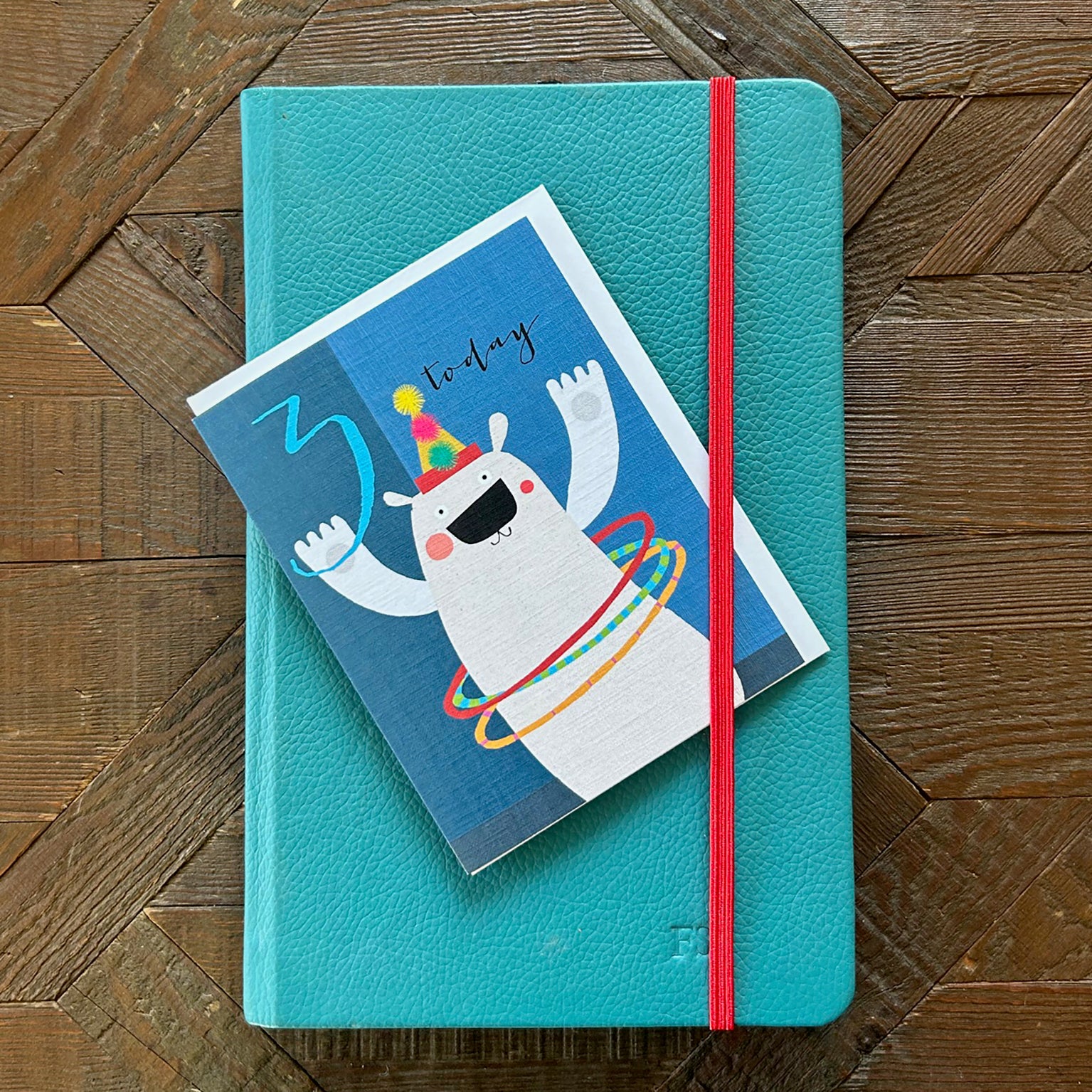 TNA03 mini polar bear 3rd birthday card