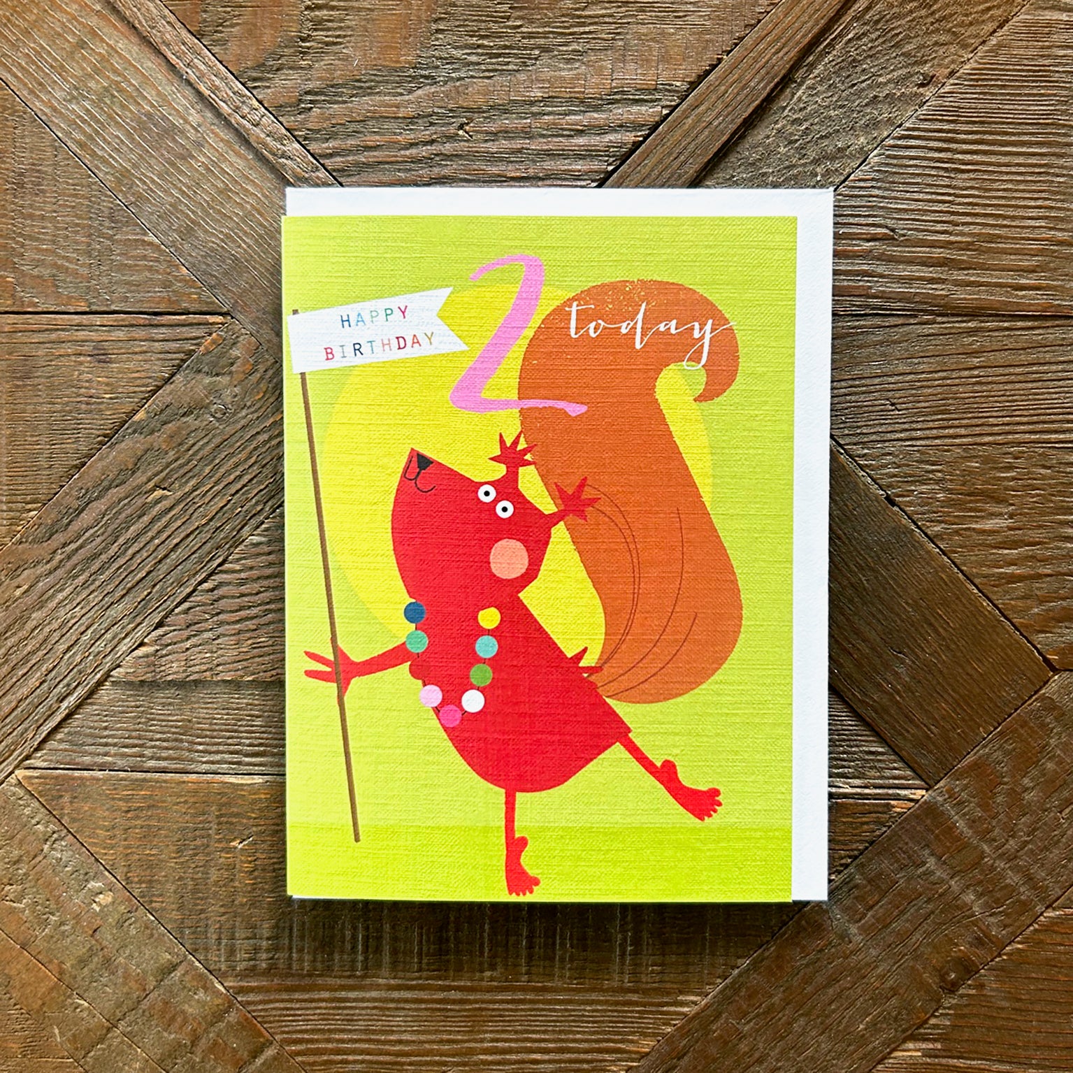 TNA07 mini squirrel 2nd birthday card