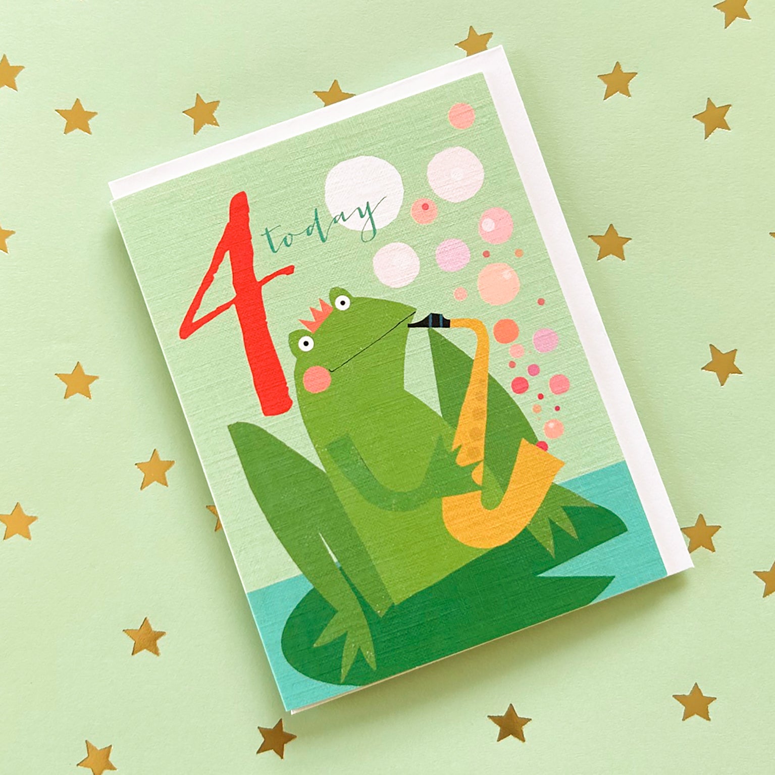 TNA09 mini frog 4th birthday card