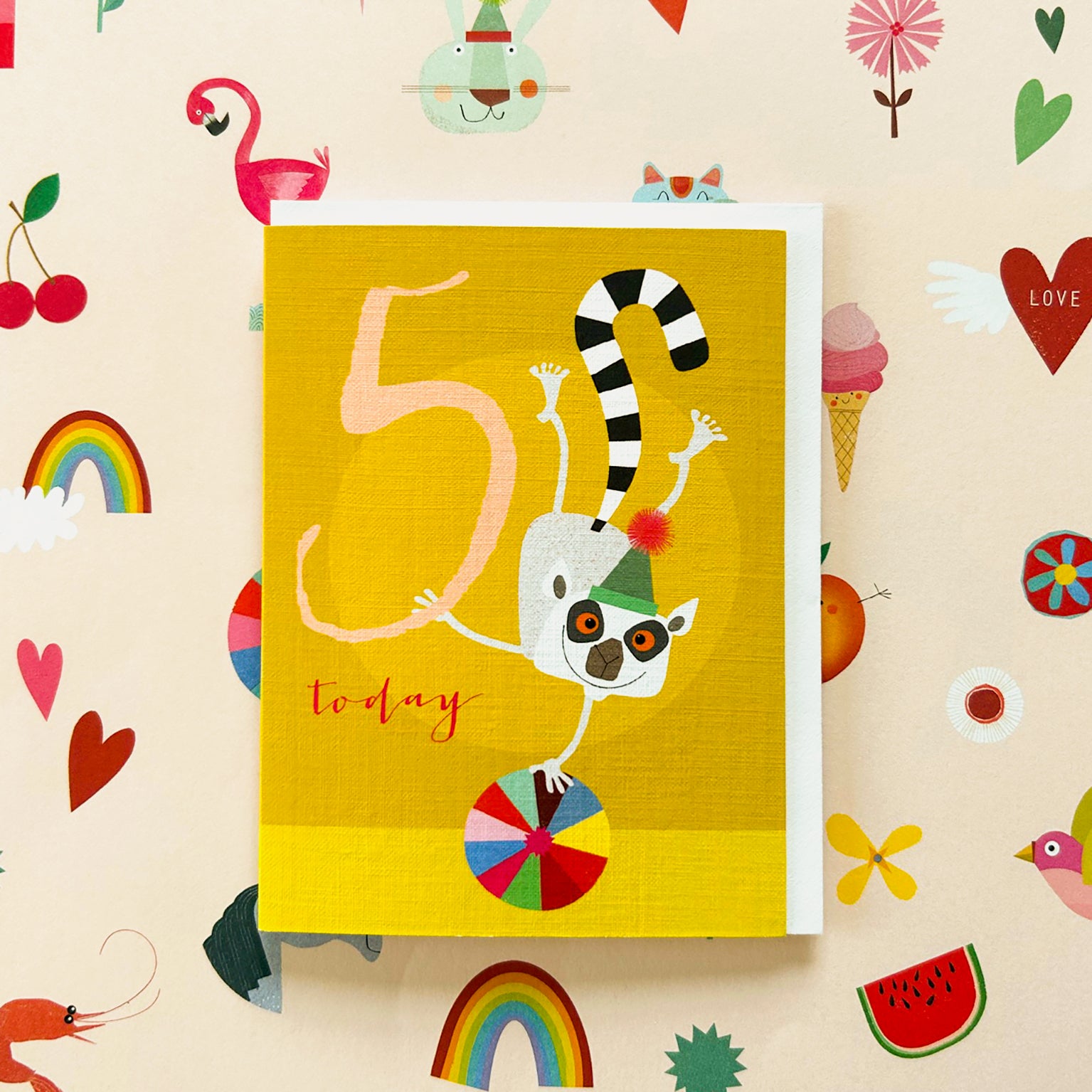 TNA10 mini lemur 5th birthday card