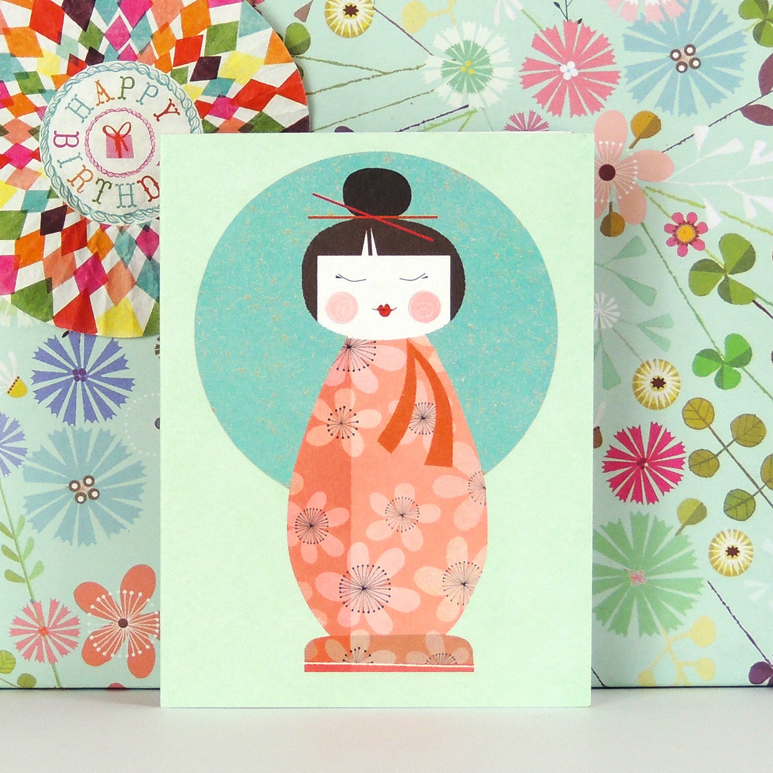 TW06 mini kokeshi doll card