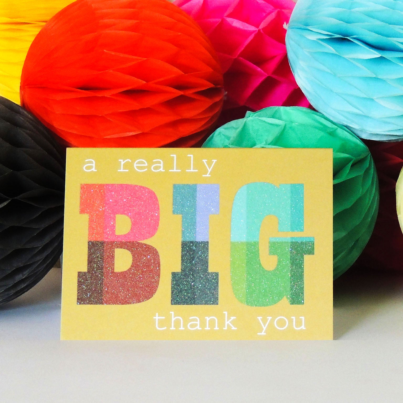 TW103 mini glittery big thanks card