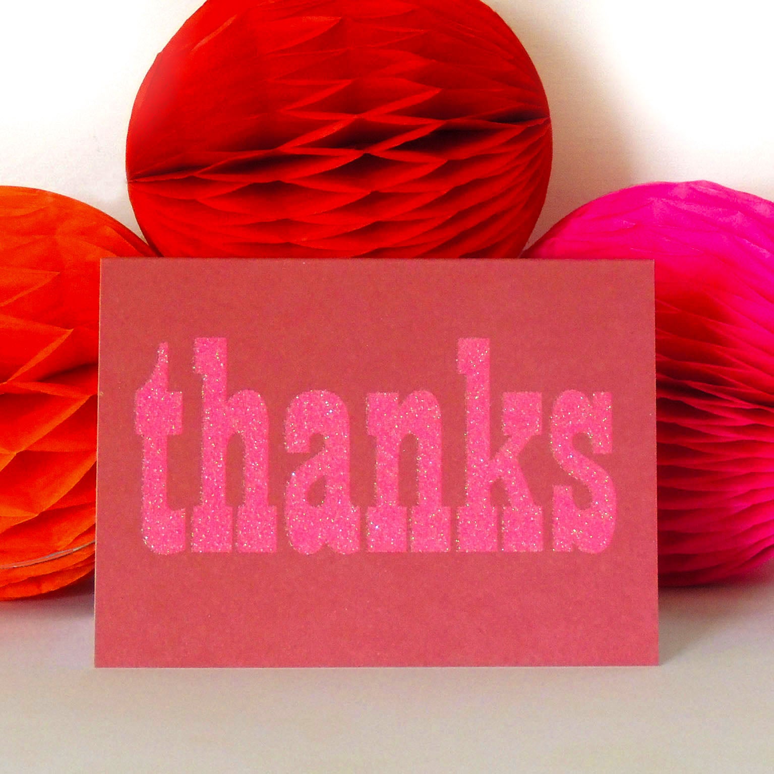 TW104 mini glittery thanks card