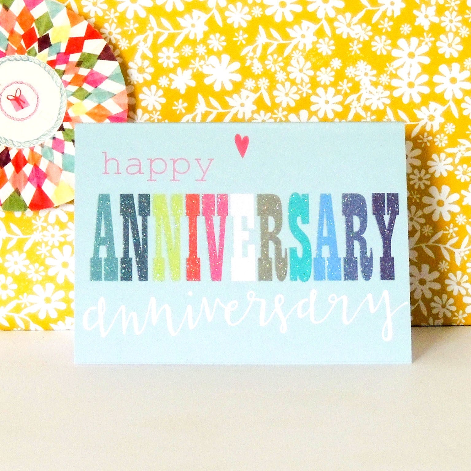 TW105 mini glittery anniversary card