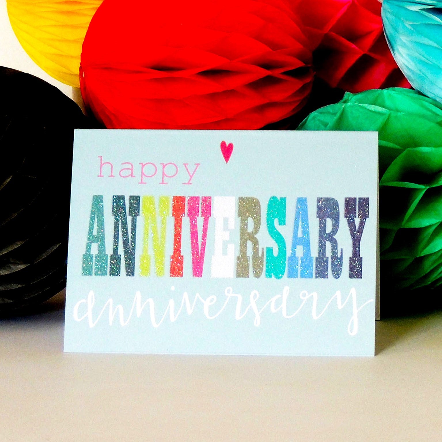 TW105 mini glittery anniversary card