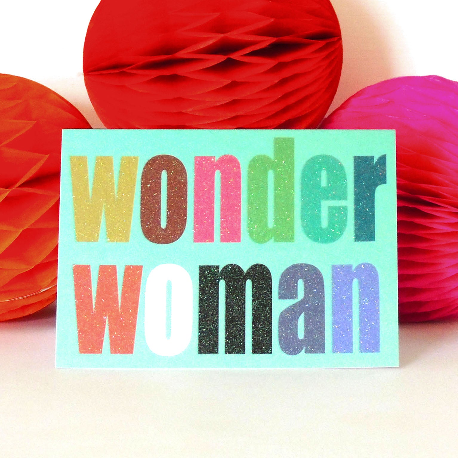TW106 mini glittery wonder woman card