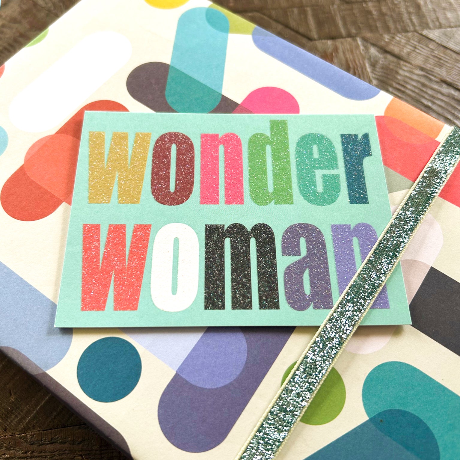 TW106 mini glittery wonder woman card