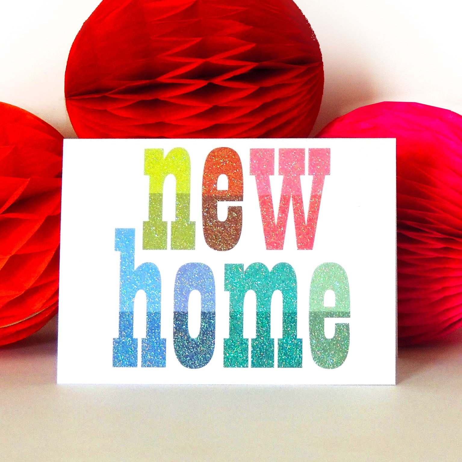 TW114 mini glittery new home card
