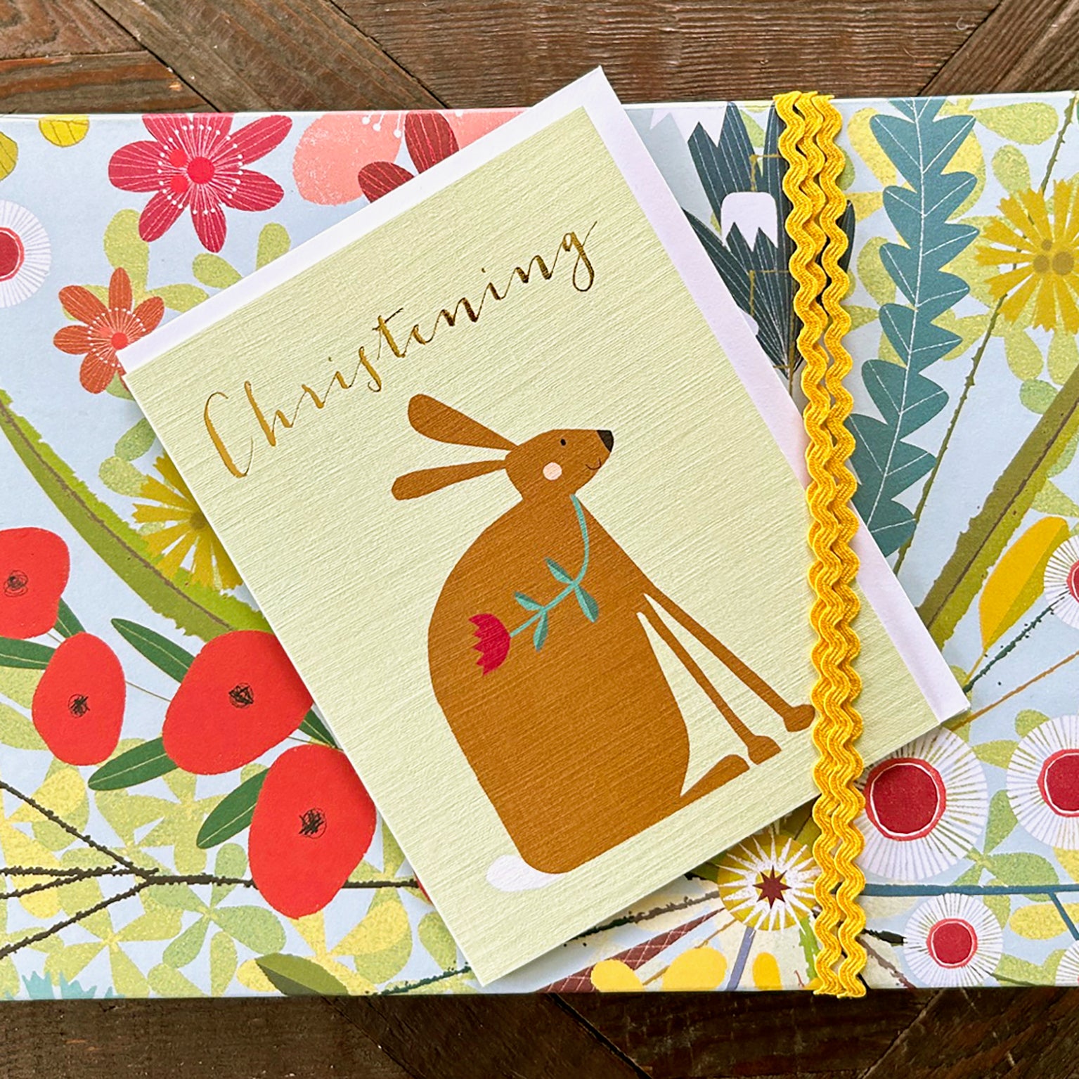 TW602 mini gold foiled Christening card