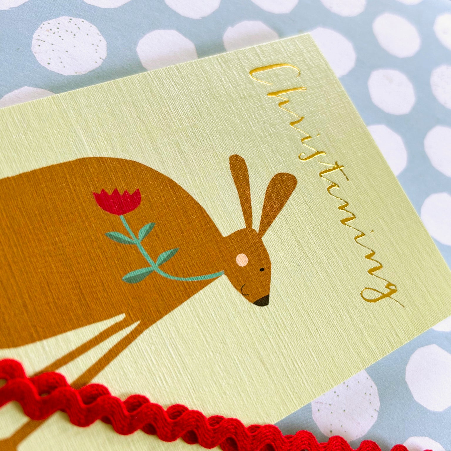 TW602 mini gold foiled Christening card