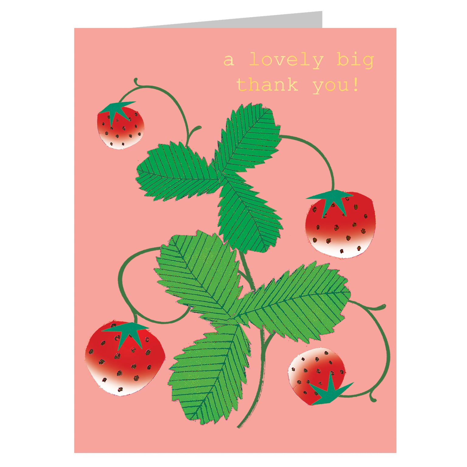 TW603 gold foiled strawberry thank you card