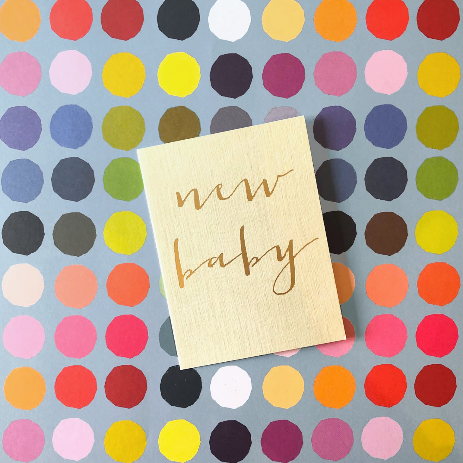 TW422 mini gold foiled new baby card