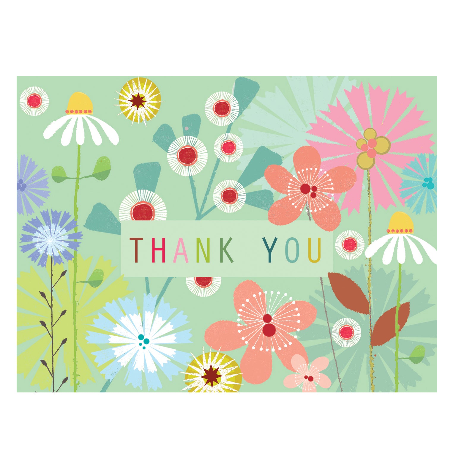 TW501 mini floral thank you card