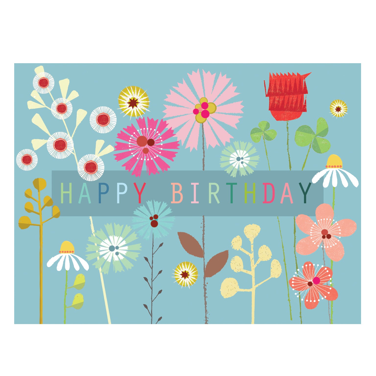 TW502 mini floral happy birthday card