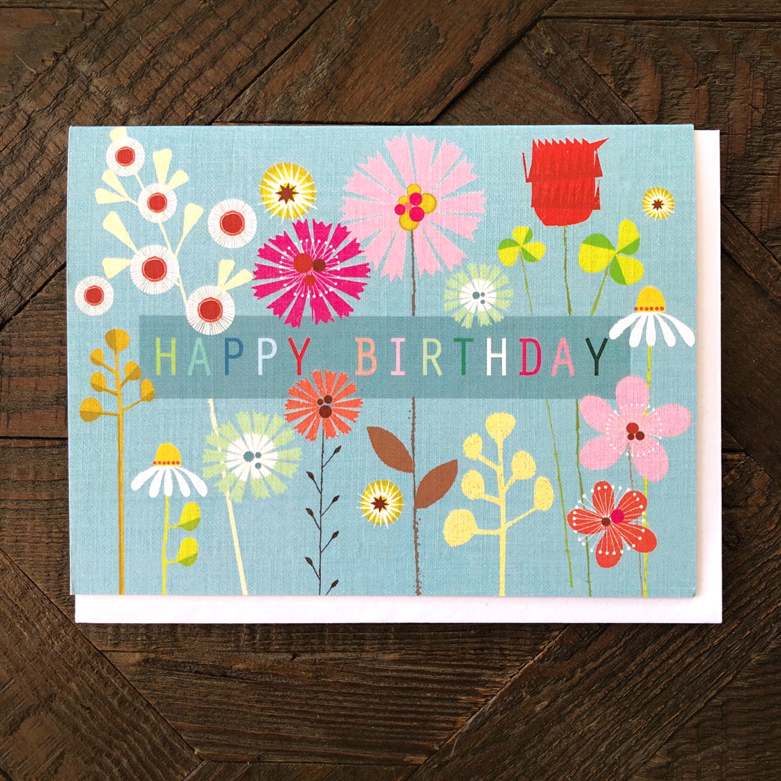 TW502 mini floral happy birthday card