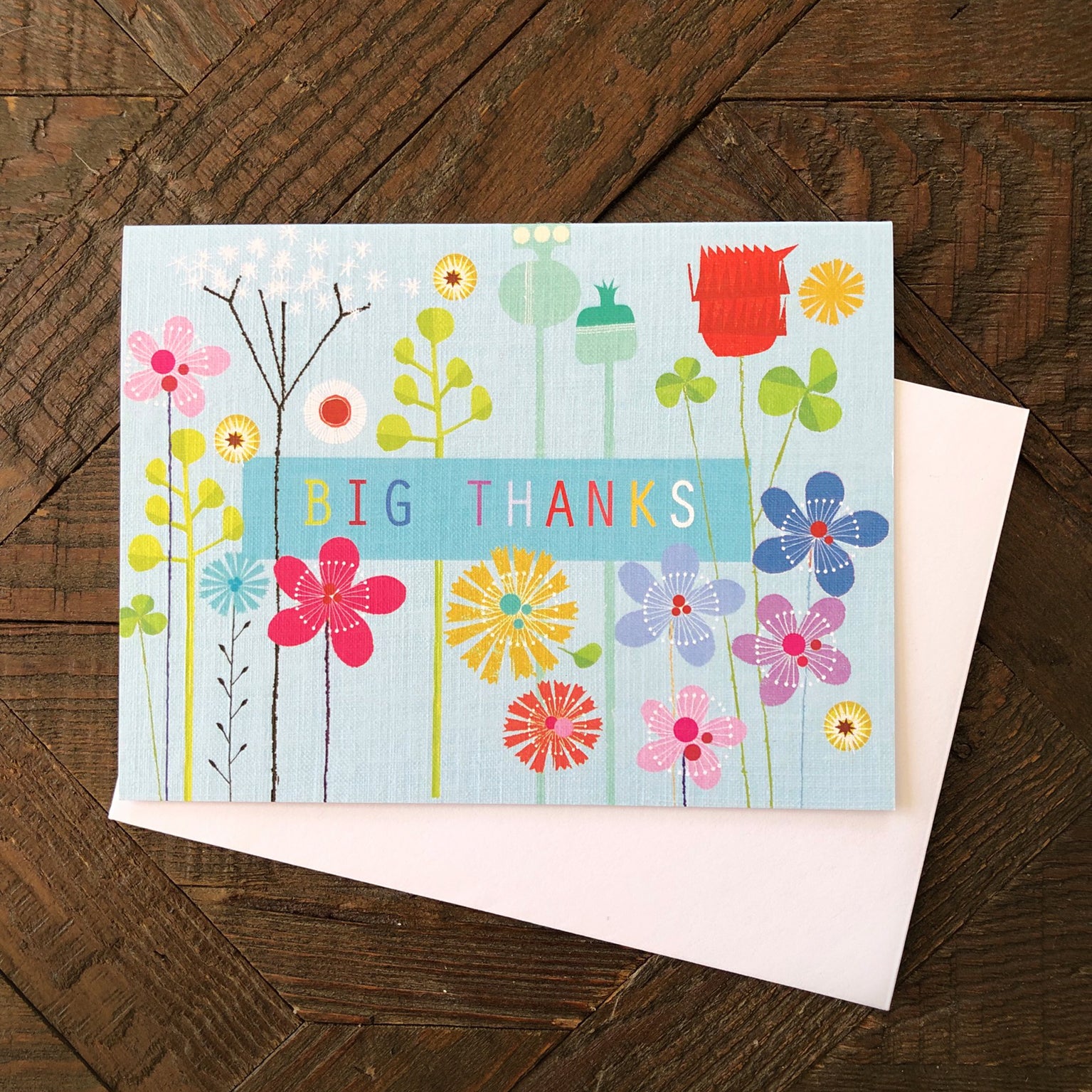 TW503 mini floral big thanks card