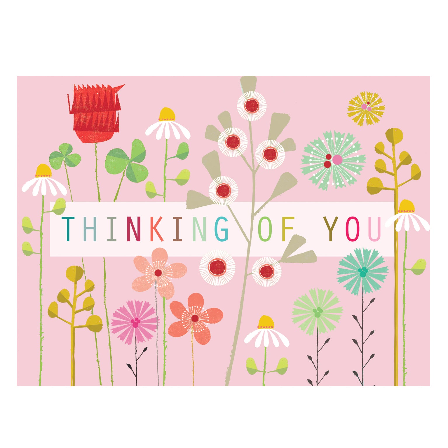 TW504 mini floral thinking of you card