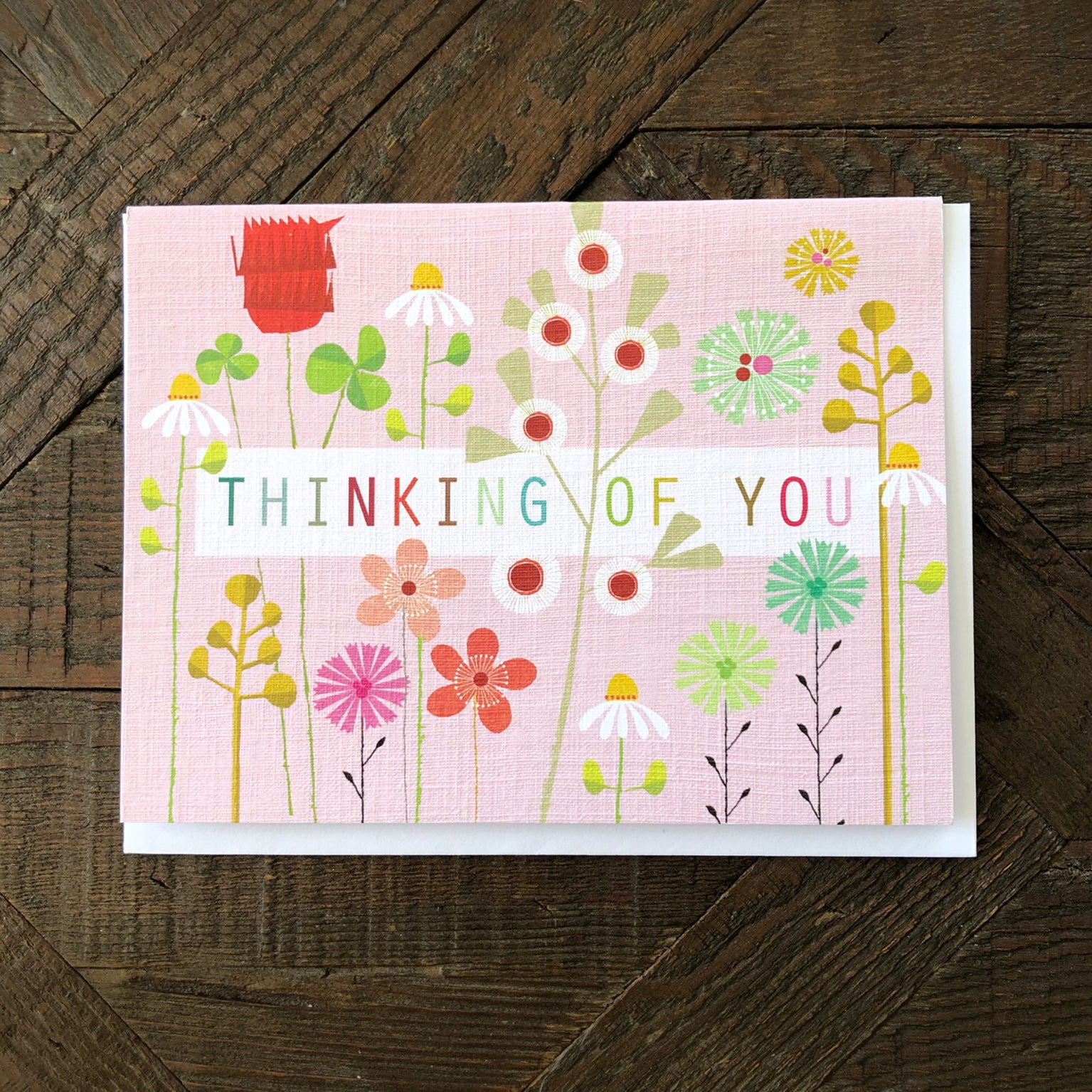 TW504 mini floral thinking of you card