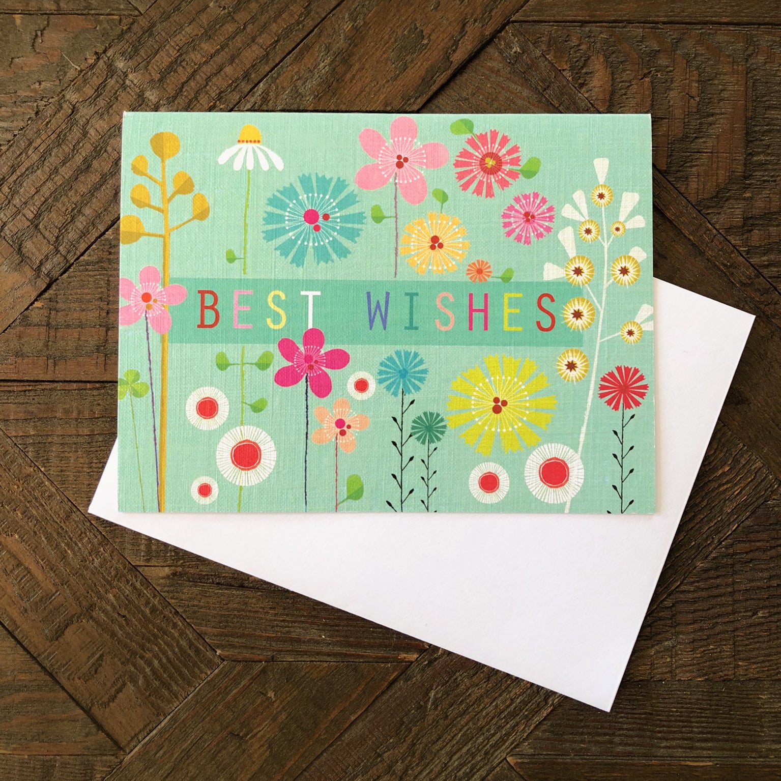 TW505 mini floral best wishes card