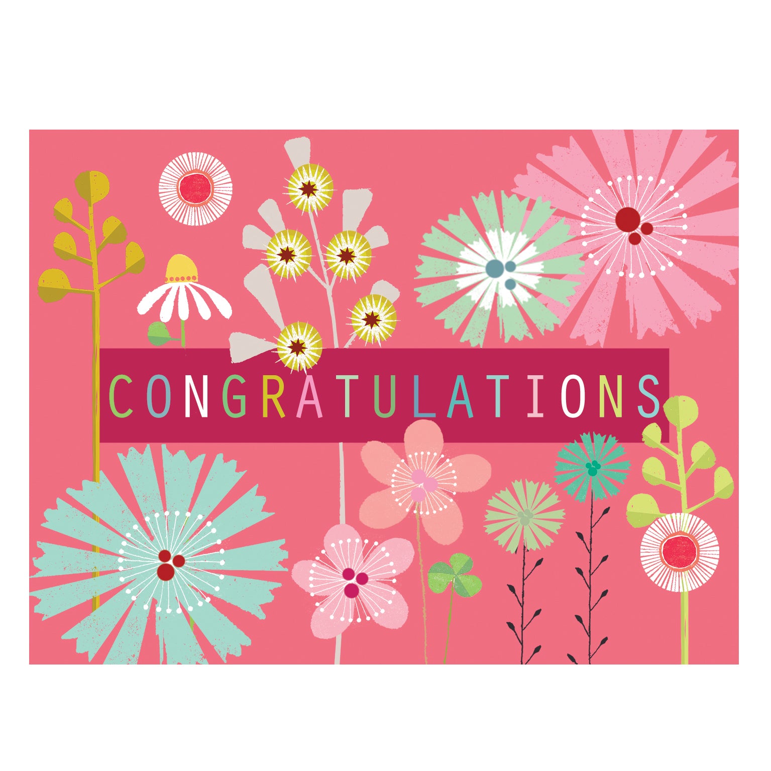 TW506 mini floral congratulations card