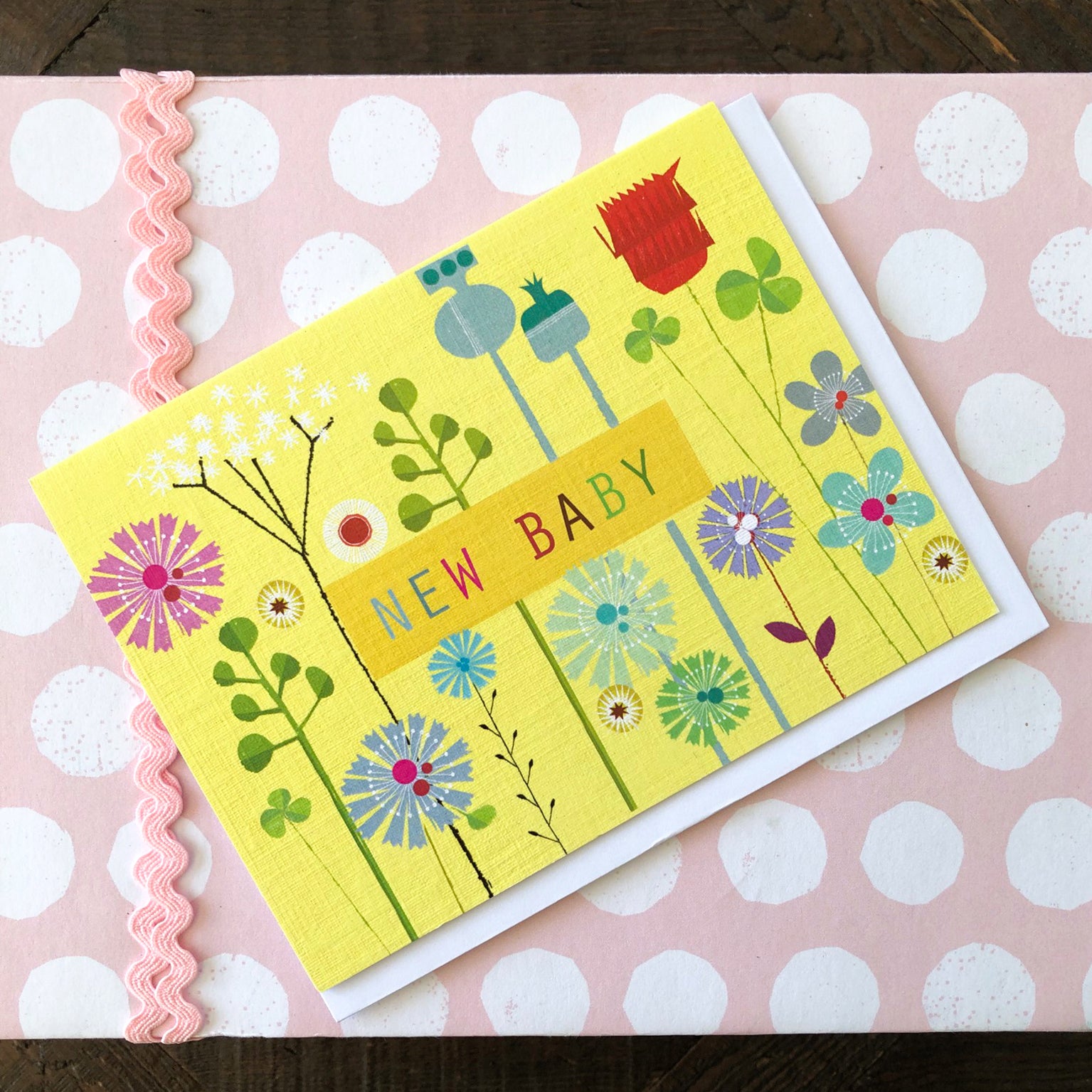 TW513 mini floral new baby card
