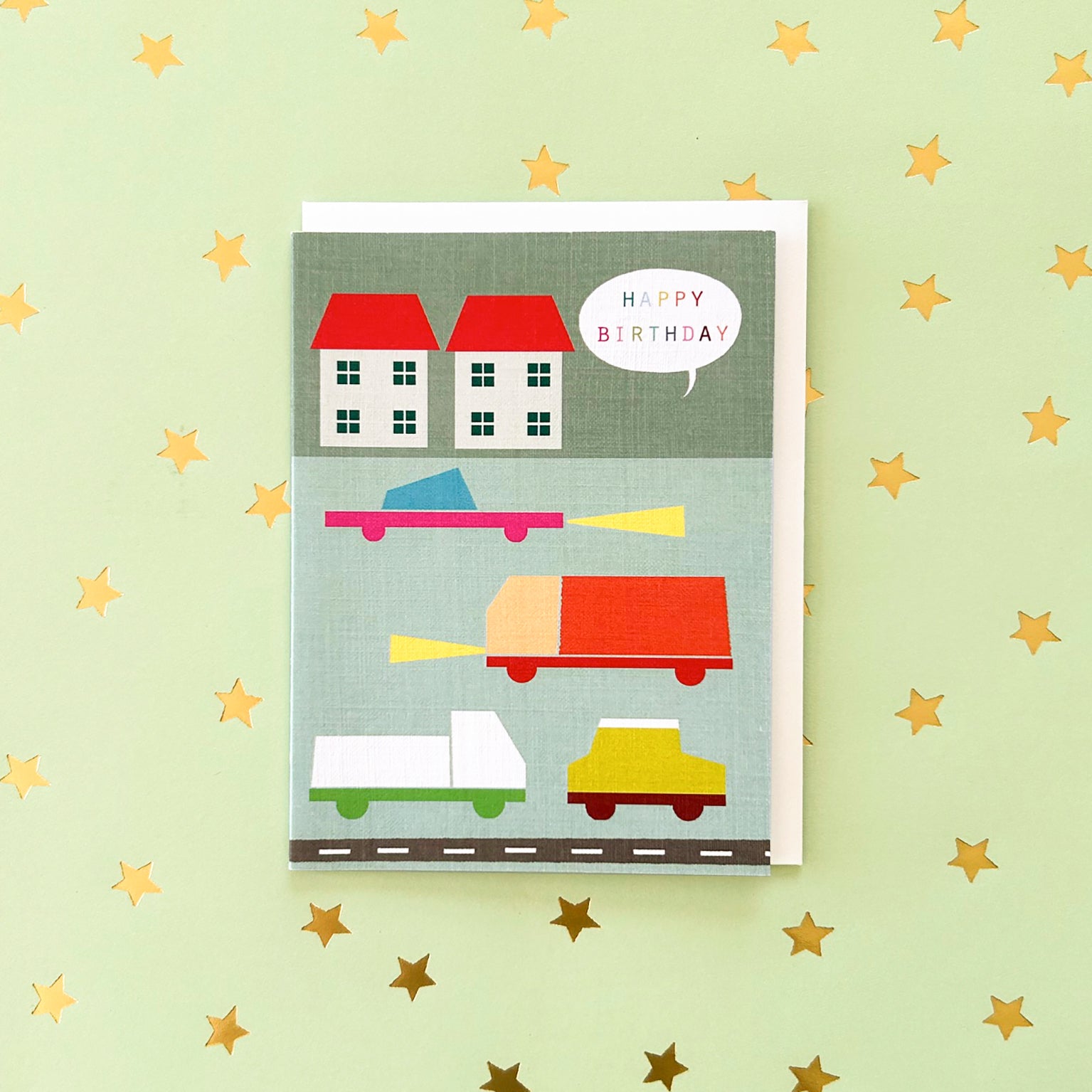 TY09 mini wooden cars birthday card