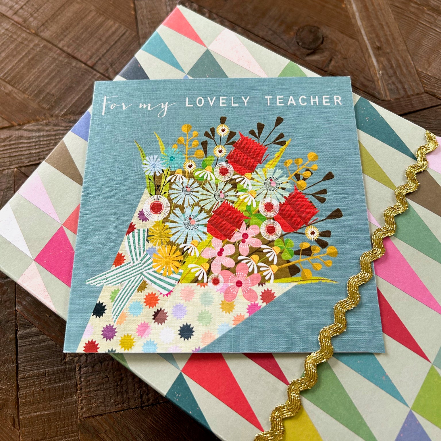 WO11 lovely teacher greetings card