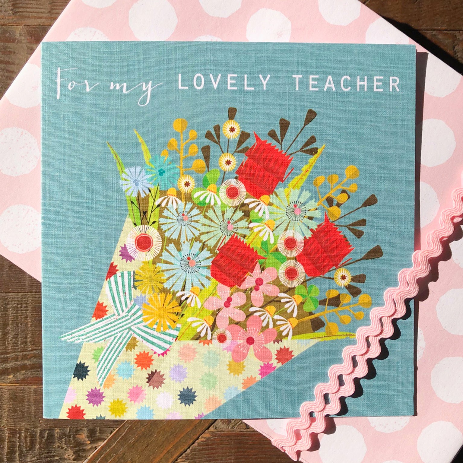 WO11 lovely teacher greetings card