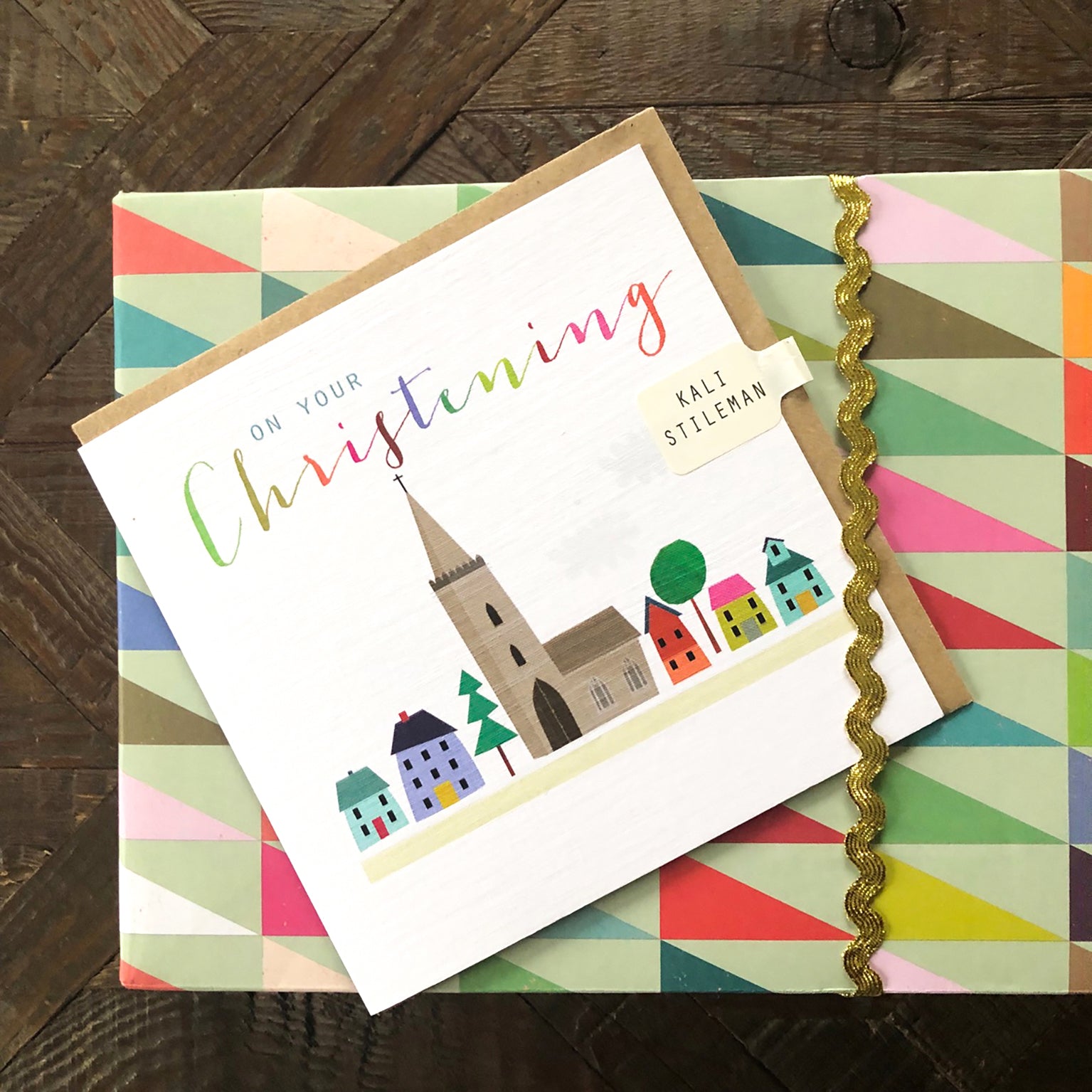 WO14 christening greetings card