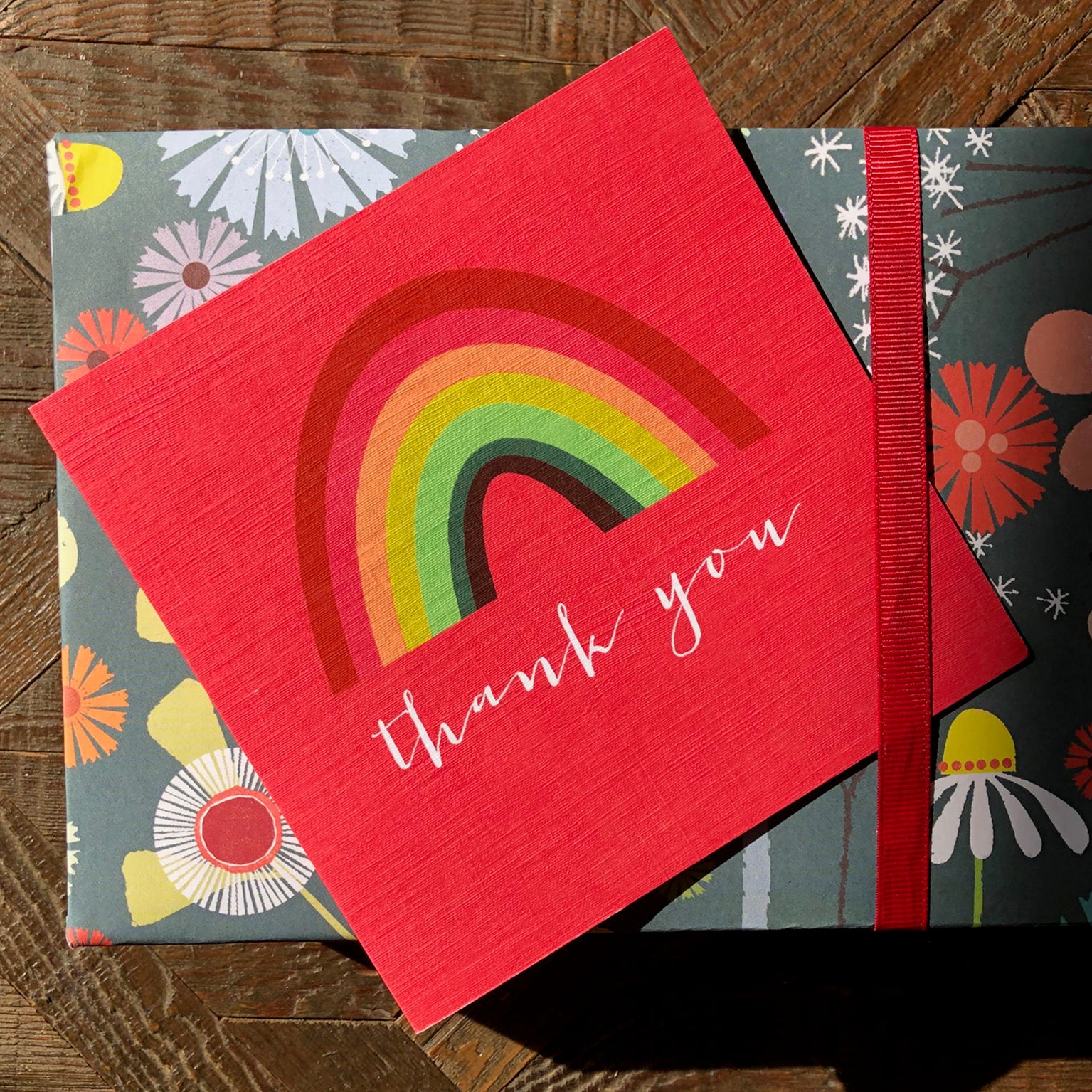 WO16 rainbow thank you card