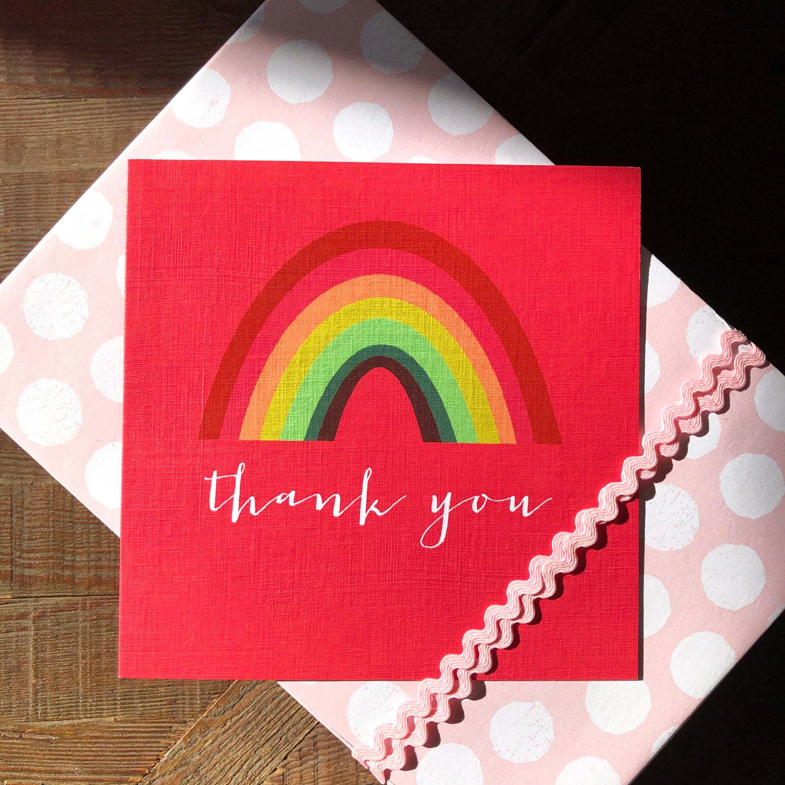 WO16 rainbow thank you card