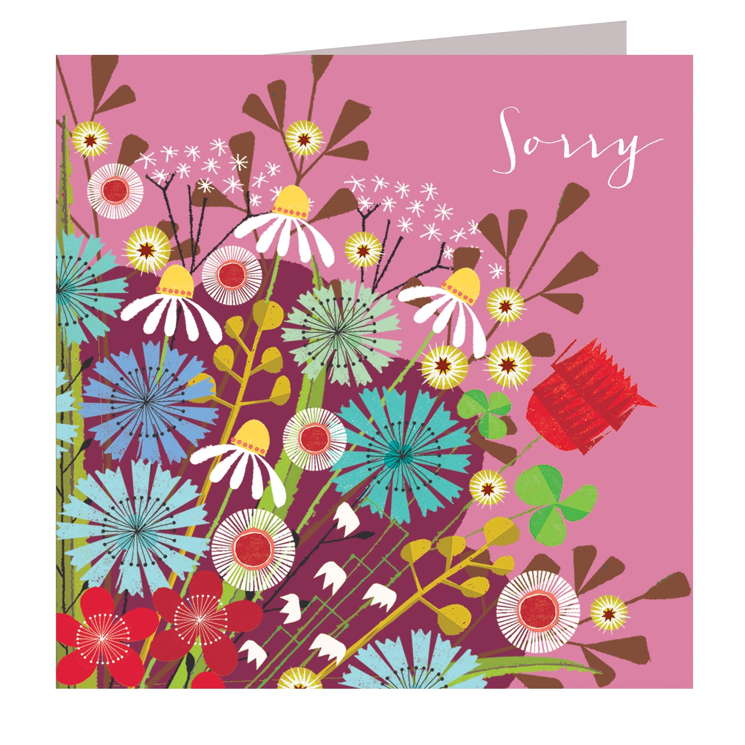 WO26 floral sorry greetings card