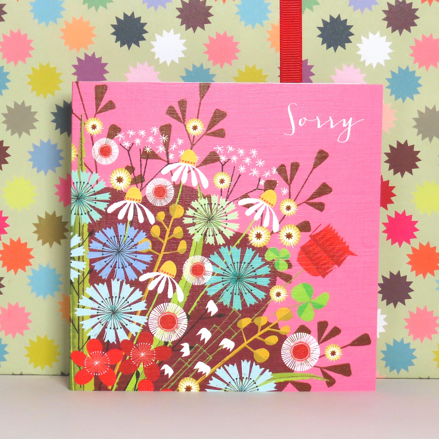 WO26 floral sorry greetings card