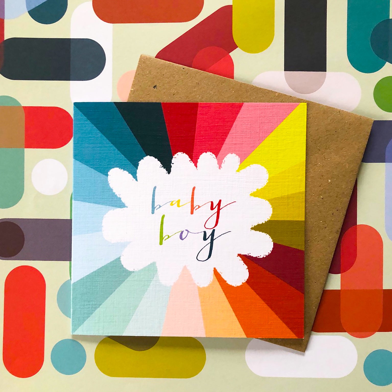 WO48 colourful baby boy card