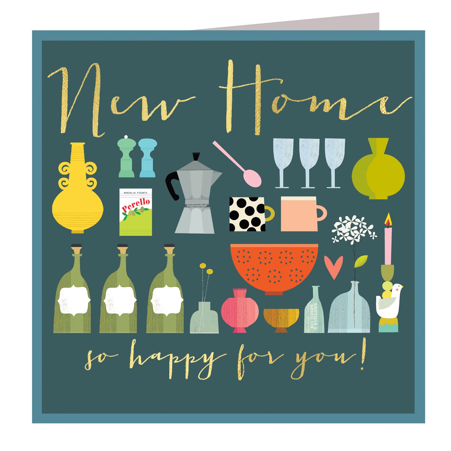 WO90 gold foiled new home card