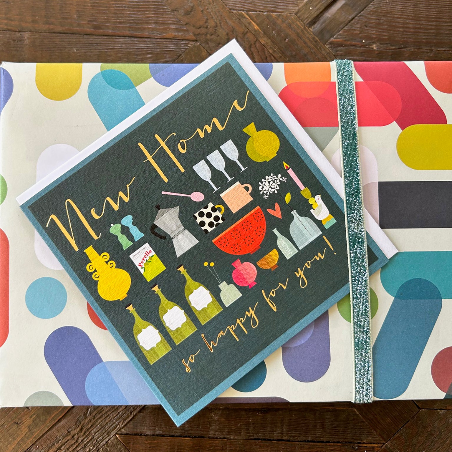 WO90 gold foiled new home card