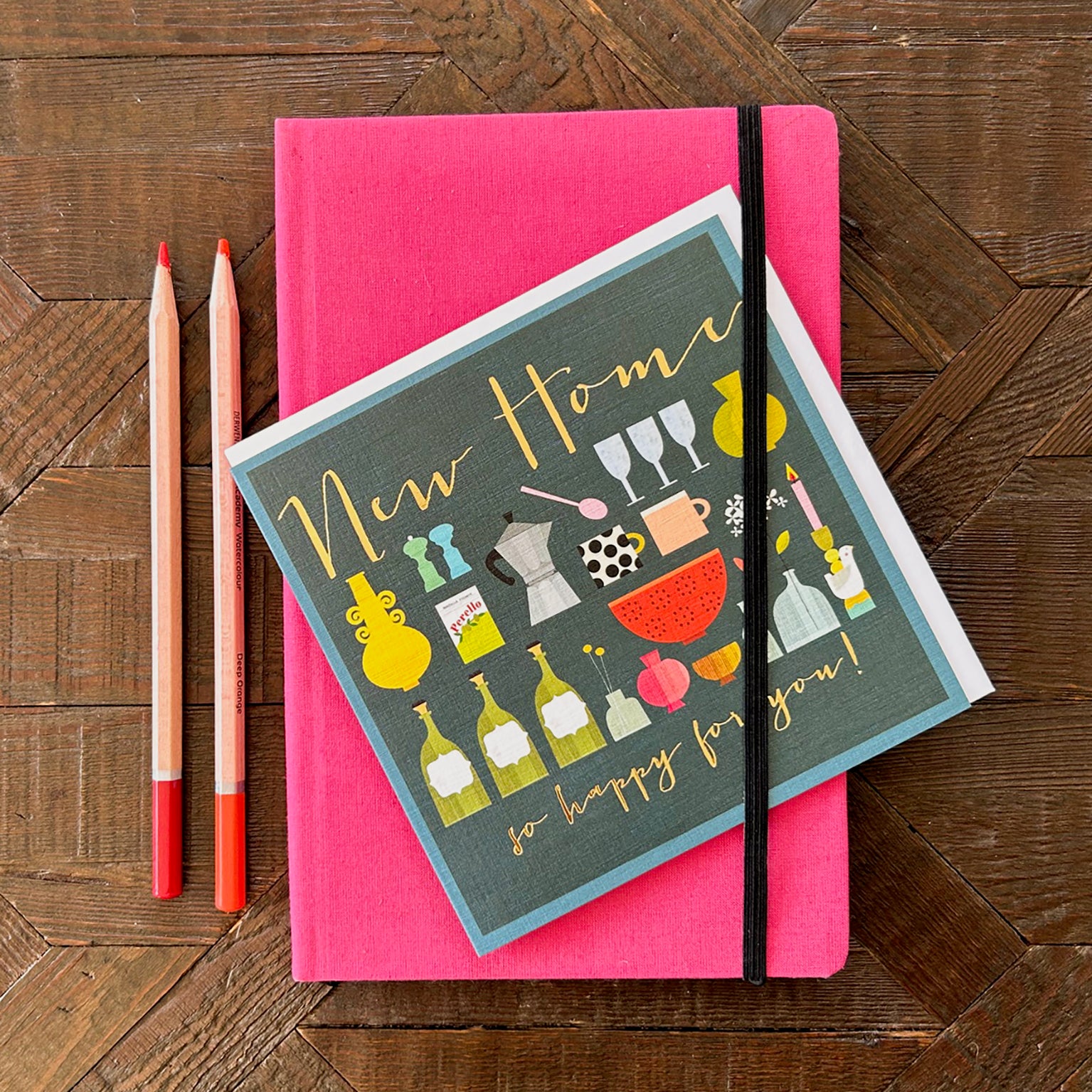 WO90 gold foiled new home card