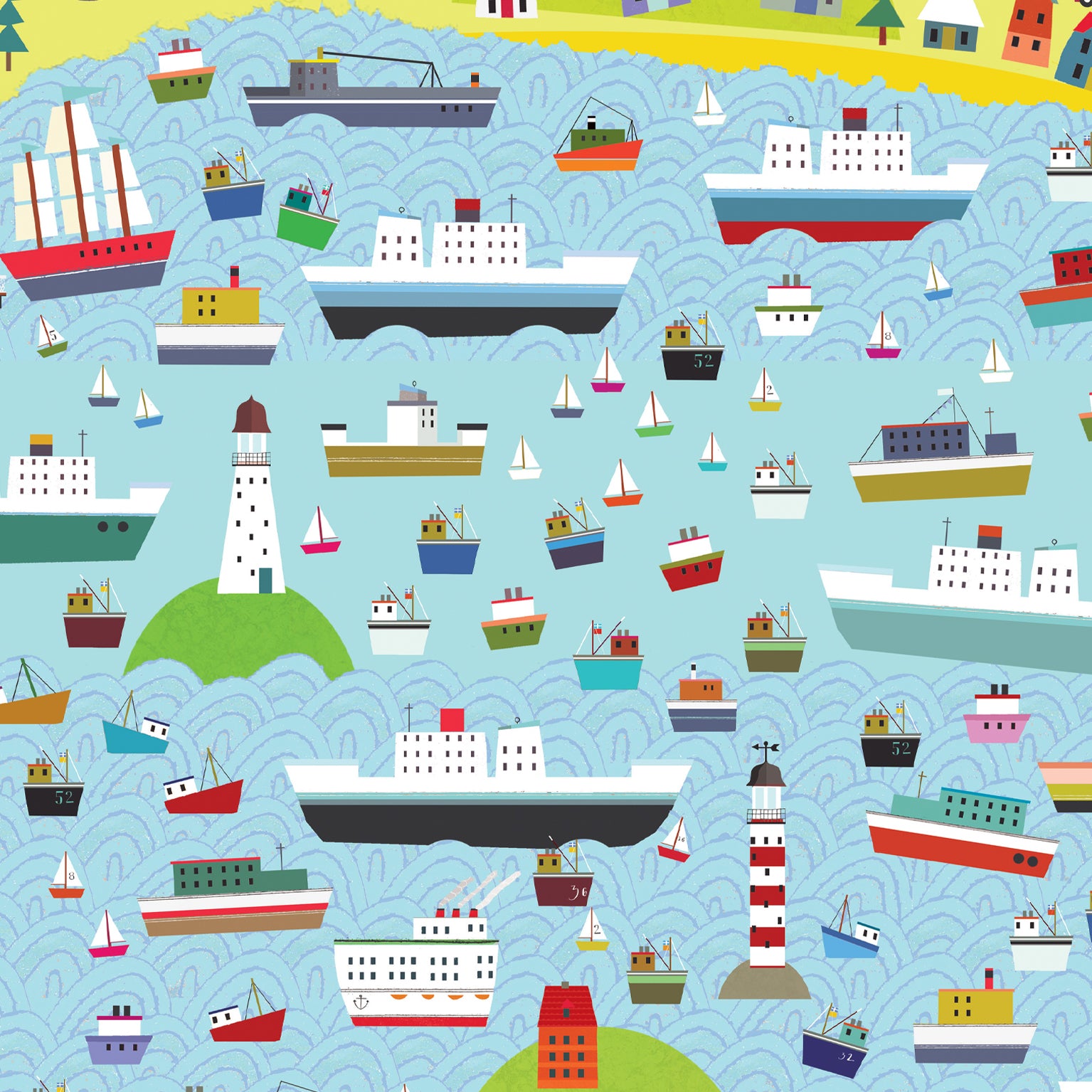 WP123 boats wrapping paper