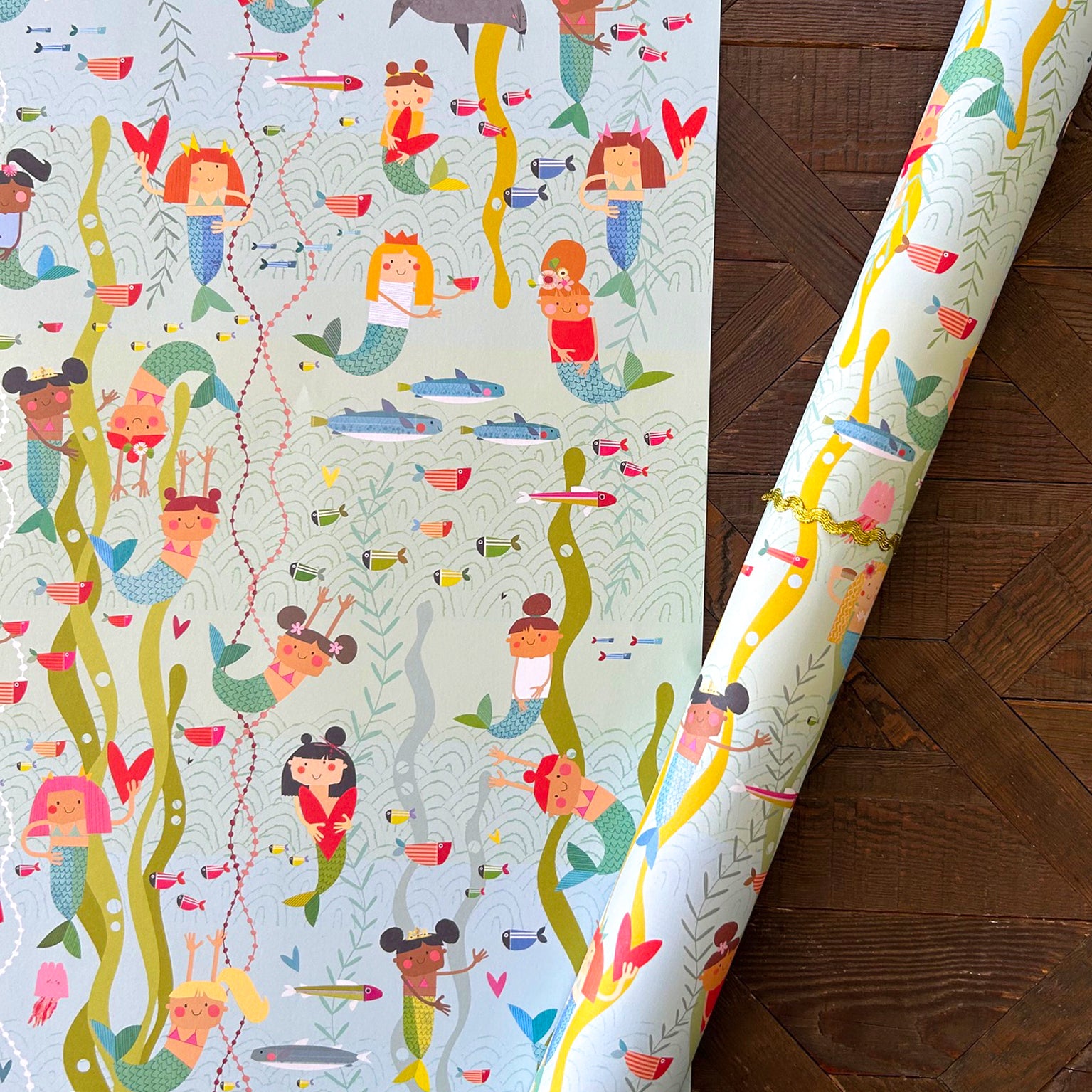 WP130 mermaid wrapping paper