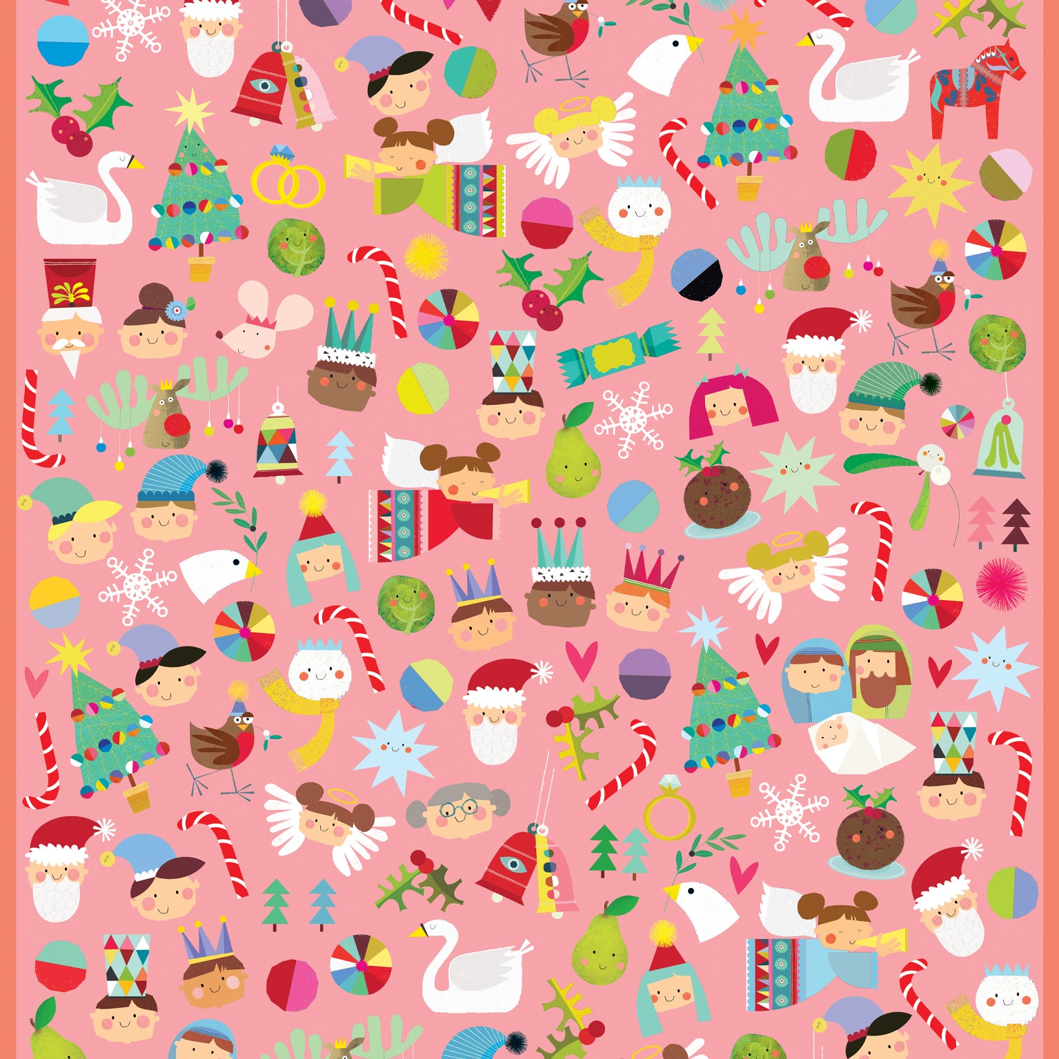 WP134 christmas characters wrapping paper