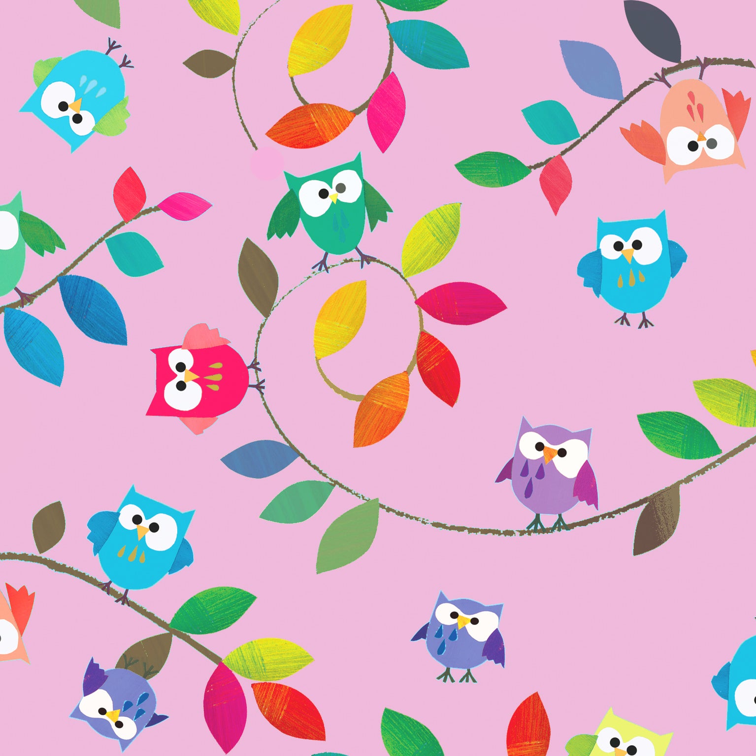 WP13 owls wrapping paper