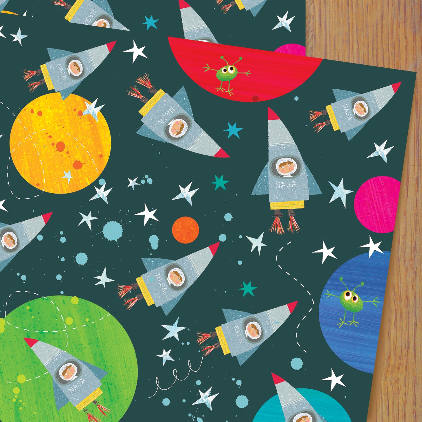 WP90 spaceman wrapping paper