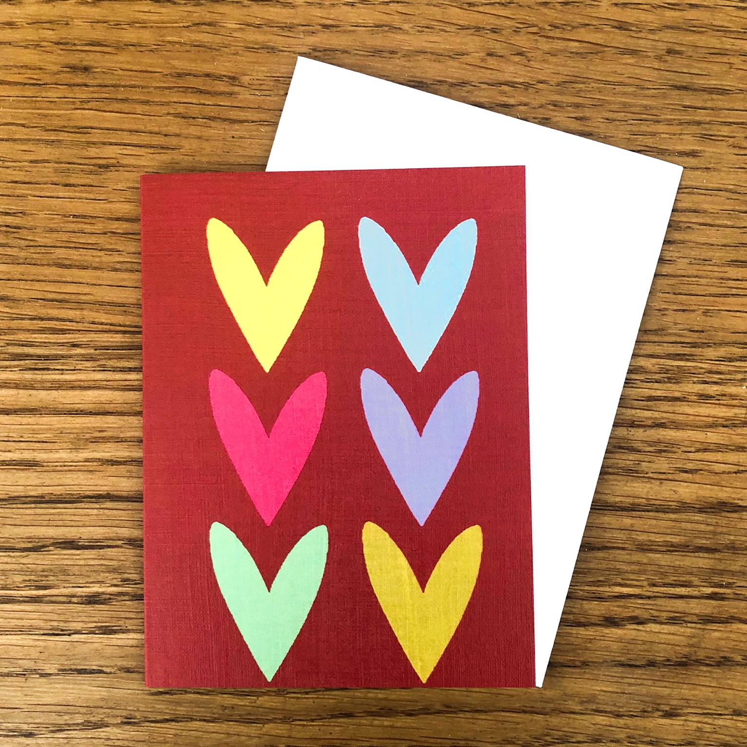 WTW117 mini red hearts card