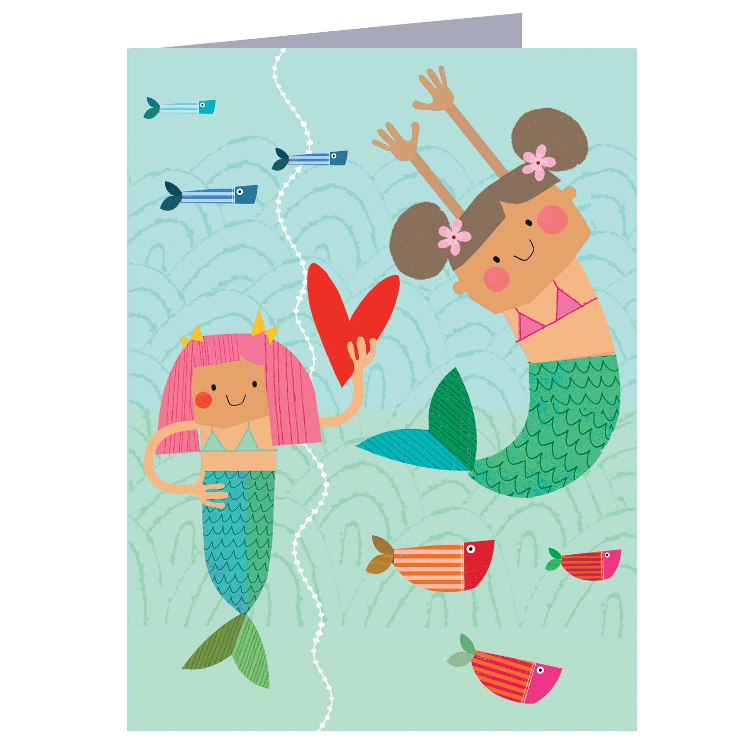 WTW130 mini mermaid greetings card